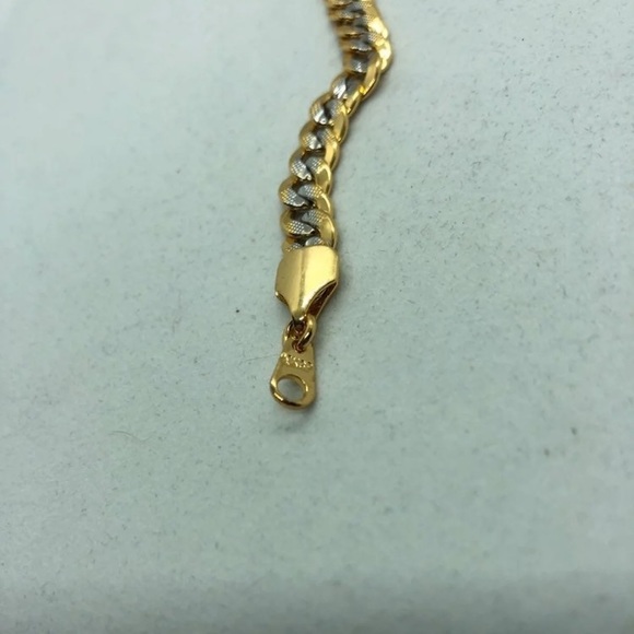 18k Yellow Gold Two-Tone Bracelet w/ Titanium 6mm - Picture 3 of 4